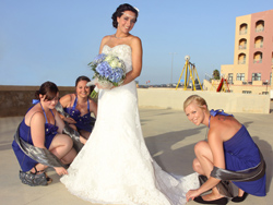 The bride making her way to the civil wedding ceremony