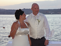 Bride and Groom enjoying the Sunset in Malta