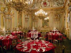 Indoor Wedding Dinner Setup at the Palazzo