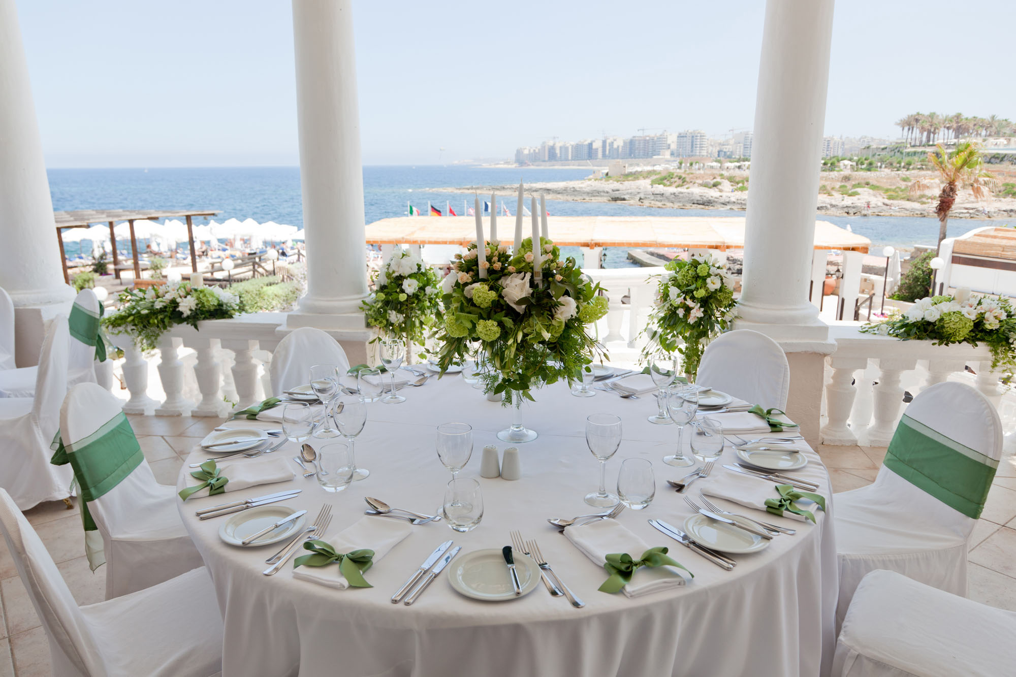 Villa Mediterranea Malta Wedding Venue Round Table Wedding Setup
